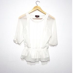 Iz Byer Girl’s White Peasant Blouse